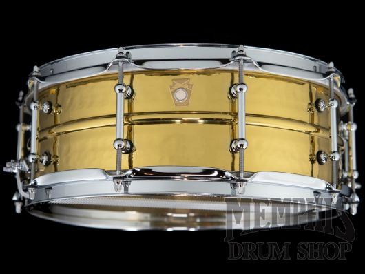 Ludwig 14x5 Hammered Brass Snare Drum with Tube Lugs