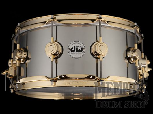 DW 14x6.5 Collector's Series Stainless Steel with Gold Hardware
